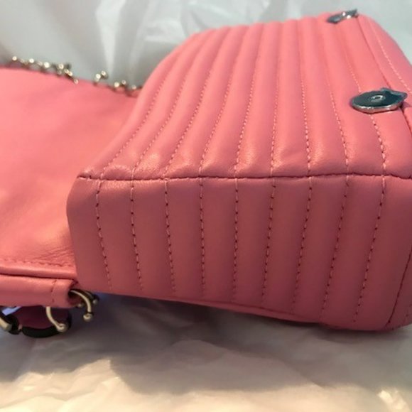 Moschino Couture Women's Leather Biker Bag - Fuchsia Pink w/ Piercings - Picture 11 of 16